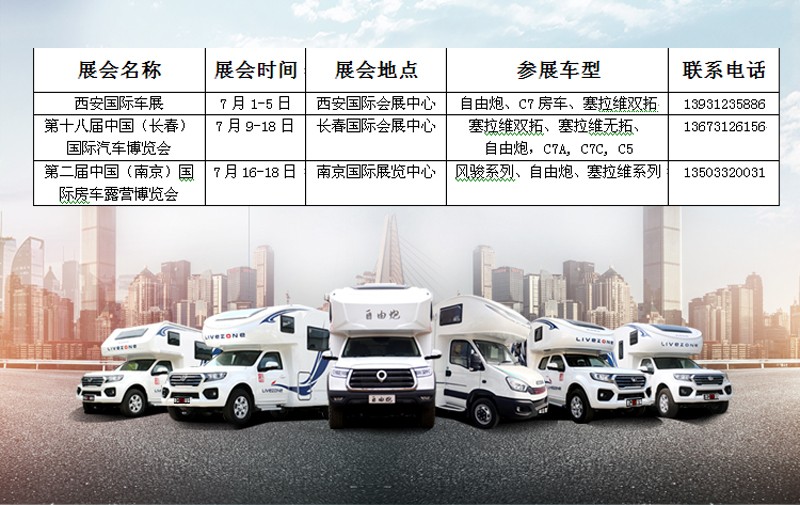 七月，這么多城市都能看房車